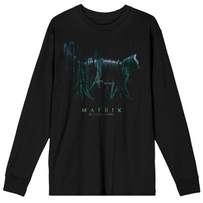 The Matrix Cat Logo Men's Black Long Sleeve Shirt
