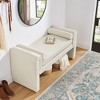 VYNXARIA Bedroom stool, linen fabric stool, large space, 50.39 inches, can be used for bed end, living room, entrance - 2 of 4