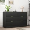 Sapphtopaz Modern Dresser with Drawers, Chest of Drawers with Wavy Patterns & Gold Handle for Entryway Versatile Drawer Organizer for Bedroom - 2 of 4