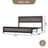 Full Size Bed Frame with Charging Station, Industrial Design Platform Bed Frame with Headboard and Metal Slated Frame - 2 of 4