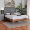 Baxton Studio Queen Garron Fabric and Wood Platform Bed Gray/Walnut Brown - 2 of 4