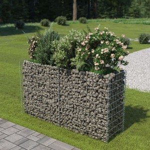 vidaXL Gabion Raised Bed Galvanized Steel 70.9"x19.7"x39.4" - 1 of 4