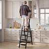 TopComfy 5 Step Folding Ladder with Anti Slip Wide Pedals Lightweight Handle Multi Purpose Steel Ladder for Home Office, Black, 17.3"*2.75"*68.1" - 2 of 4