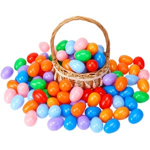 2.4"Fillable Easter Eggs with Candy,Treats,Presents for Easter Hunt,Basket Stuffers Fillers,Theme Party Favor Decoration,Classroom Prize,8 Colors - 1 of 4