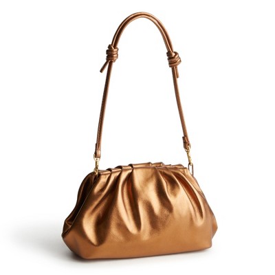 Vera Bradley Women's Leather Taber Dumpling Bag Bronze Metallic — фото 2