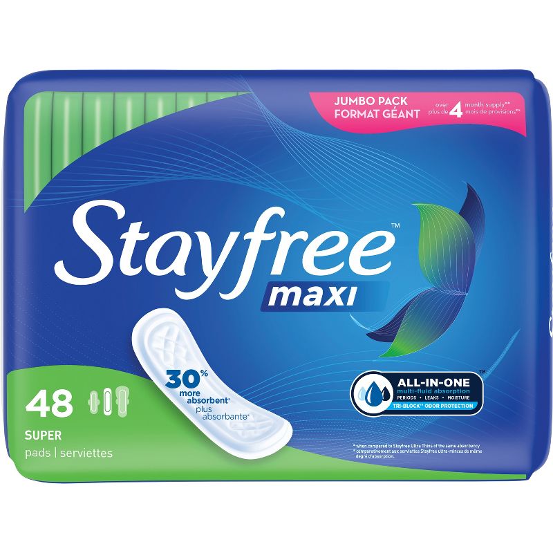 Stayfree Maxi Pads (without Wings) - Unscented - Super - 48ct, 2 of 6