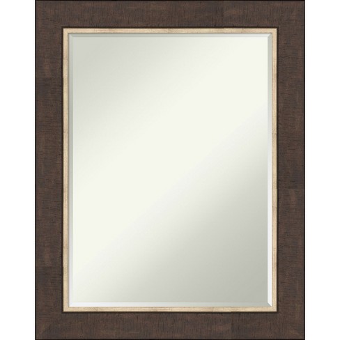 Amanti Art Lined Bronze Petite Bevel Bathroom Wall Mirror 29 x 23 in. - image 1 of 4