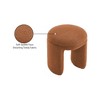Meridian Furniture,Bowen Saddle Faux Shearling Teddy Fabric Ottoman/Stool - 4 of 4