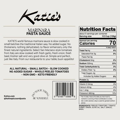 Katie's Marinara Pasta Sauce - 24oz