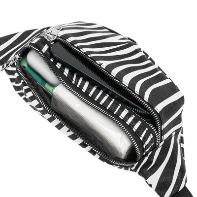 Unique Bargains Zebra Pattern Fanny Pack Black White 1 Pc - image 5