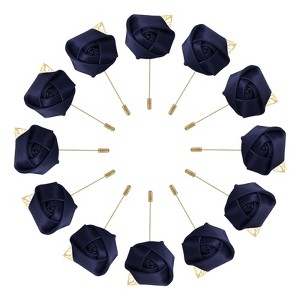 Unique Bargains Wedding Ceremony Anniversary Groom Silk Metal Rose Boutonnieres 24 Pcs - 1 of 3