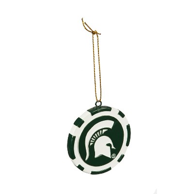 Evergreen Game Chip Ornament, Michigan State University