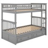 Sapphtopaz Bunk Bed with Drawers,Space-Saving Convertible Beds Frame with Ladder & Guardrail for Kids,Wood Bunk Beds for Bedroom - 4 of 4