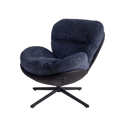 NicBex Chenille Swivel Accent Chair,Upholstered Swivel Living Room Chairs with High Backrest and Metal Base,Accent Chairs for Living Room