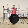 VEVOR Adult Drum Set, 5-Piece,22in Complete Full Size Drum Kit with Bass Toms Snare Floor Drum Throne Stands Cymbal Hi-Hat Pedal and Drumsticks,Silver - 2 of 4
