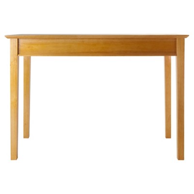 Honey Brown Wood Home Office Desk with Keyboard Tray