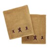 Burgundy Prim Stars Tan Bath Towel Set of 2 27x54 - 3 of 4