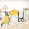 VisioGear 5 in 1 Kids Slide Playset Structure,Castle Climber with Slide and Basketball Hoop for Playground,Green,72''*74.4''*42'' - 3 of 4