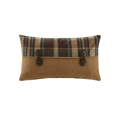 12"x20" Oversize Hadley Plaid Pieced Lumbar Throw Pillow Brown/Green - Woolrich