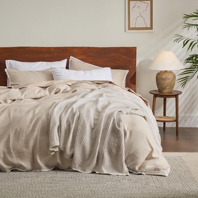 Bedsure | Waffle Weave 100% Cotton Solid Blanket For All Season, Breathable and Soft, Waffle Weave Blanket for Summer Spring, Bed Blanket, Best Gift