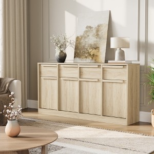 Garvee Sideboard Buffet Cabinet with Storage Drawers, 4-Door Kitchen Cabinet with Wood Handles, Modern Console Table for Dining Room, Entryway - 1 of 4