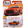 2021 Ford Mustang Shelby GT500 Carbon Fiber Track Pack Twister Orange with Black Top 1/64 Diecast Model Car by Auto World - 3 of 3