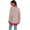 ATHLECHIC Women's Split Hem Striped Color Block Crew Neck Casual Loose Oversized Sweatshirt Shirt Tops - 4 of 4