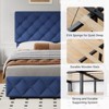 Full Size Bed Frame with 4 Storage Drawers and Headboard, Linen Upholstered Full Platform Bed Frame, Diamond Stitched Button Tufted, Easy Assemble, - 3 of 4
