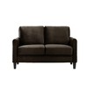 Home Design Airell Velvet Arm Loveseat, Brown - 3 of 4