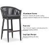 PURPLE LEAF Outdoor Bar Stools Set of 2 Patio Metal Modern Wicker Bar Chairs Woven Aluminum Barstools - 4 of 4