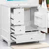 30" Freestanding Bathroom Vanity with Ceramic Sink, Solid Wood Frame, 3 Drawers & Storage Shelf, Painted MDF Cabinet - 3 of 4