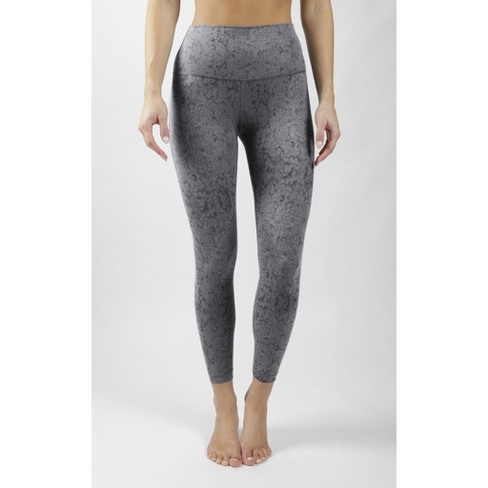 Yogalicious - Women's Nude Tech Water Droplet High Waist Ankle Legging -  Black - X Large