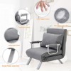 HOMCOM Single Person Folding 5 Position Convertible Sofa Bed Sleeper Chair Chaise Lounge Couch w/Pillow & Steel Frame for Home office, Light Gray - 4 of 4