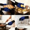 REGALWOVEN Silicone Polycotton Inner Heat Resistant Oven Mitts 2 Pcs 12.6x5inch - 2 of 4