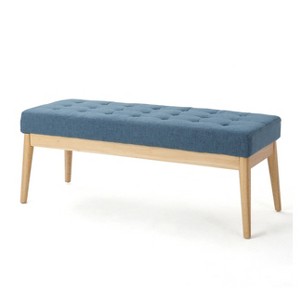 Saxon Upholstered Bench - Blue - Christopher Knight Home