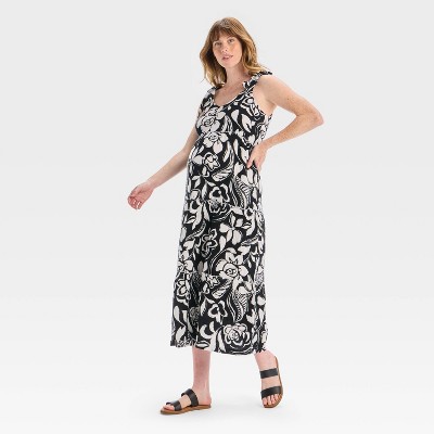 Tiered Maxi Maternity Dress - Isabel Maternity by Ingrid & Isabel™ Black/White Floral S