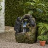 NAYSAYE Fountain Wildlife Two Tier Hand Crafted Design with Cascading Water for Garden Patio Outdoor, Black, 14.5"*23.75"*21.96" - 4 of 4