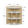 VECELO 3-Tier Corner Cabinet Cube Bookshelf, Wooden 8 Cubby Bookshelf for Small Space, Black/Brown/White/Gray - 3 of 4