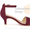 BLISSFUL STEP Women's Open Toe Ankle Strap Kitten Heels Sandals - 4 of 4