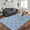 Area Rug Machine Washable Rug Non Slip Non Shedding Large Indoor Carpet Floral Low Pile Foldable Stain Resistant Rugs for Bedroom Living Room - 4 of 4
