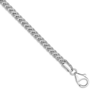 Black Bow Jewelry 3mm, 14k White Gold, Solid Franco Chain Anklet or Bracelet - 1 of 3