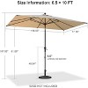 PURPLE LEAF Crank and Tilt Table Umbrella Outdoor Patio Market Umbrella with Visible Hand Crank System With Base - 2 of 2