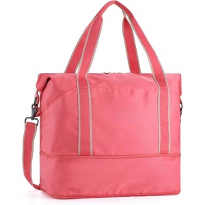 Foldable Waterproof Travel Duffel Bag with Wet Compartment, Detachable Shoulder Strap for Weekender and Gym Use - 1 of 4