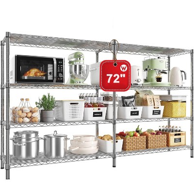 HOMDOX 4-Tier Heavy Duty Metal Storage Rack, 72"W x 18"D x 60"H Adjustable Wire Metal Shelves for Storage, 1600LBS Free Standing Storage Shelf Units