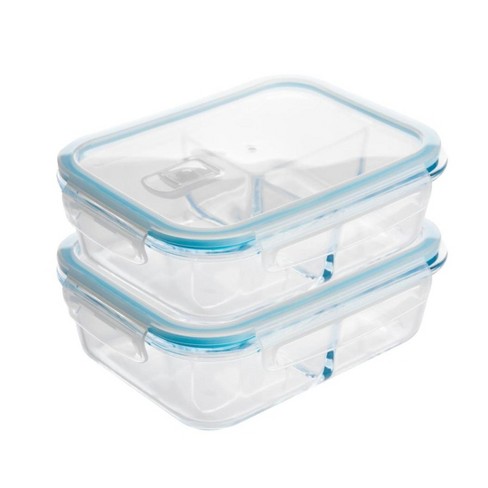 2 & 3 Compartment Glass Meal Prep Food Storage Containers with