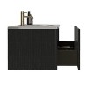 NicBex 24/30/36"Chic Striped Floating Bathroom Vanity Cabinet with Top Ceramic Sink Combo,Wall-Mounted Bathroom Cabinet,1.38"Pre-drilled Faucet - 3 of 4