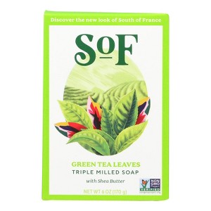 South of France Natural Body Care Green Tea Triple Milled Soap - 6 oz - 1 of 4