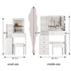 SEVOBAL Dressers Compact Vanity Table Set with Sliding Mirror Cushioned Stool and Ample Storage for Bedroom, White, 29.2"*12.6"*50.4" - 2 of 4