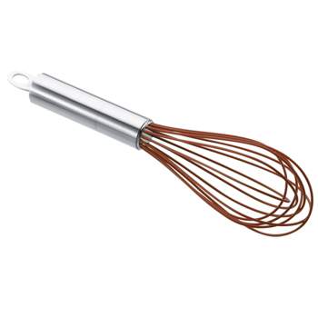 Cuisipro Frosted Stainless Steel and Red Silicone 8 Inch Flat Whisk 