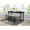 XIYUYEU Round Dining Table Set for 3 Counter Height Dining Set with Drawer Built-in USB Ports Outlets and 3 Stools for Kitchen - 2 of 4
